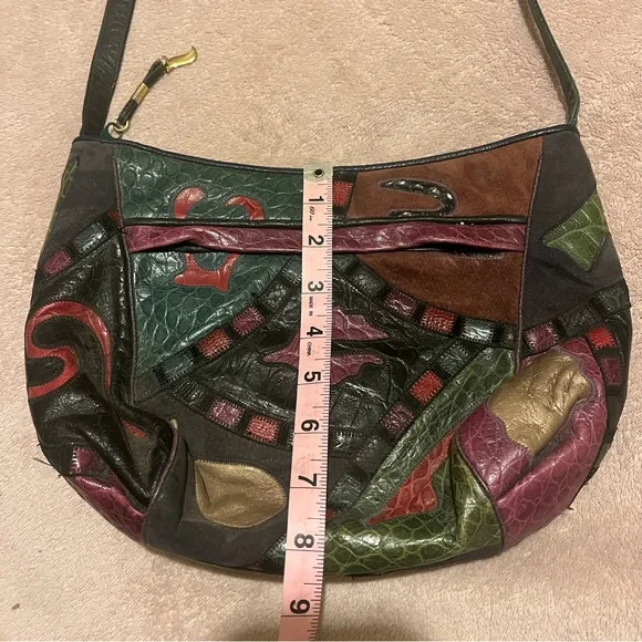 Sharif Multicolor Leather Patchwork Shoulder Bag - Picture 9 of 9